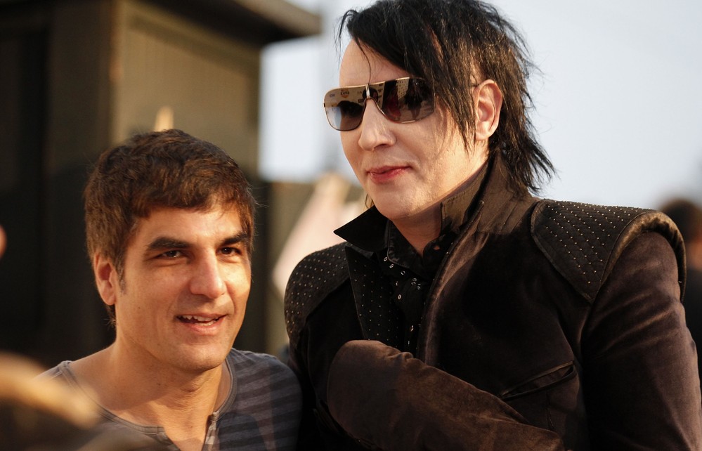Tony Ciulla (L) and Marilyn Manson at the Scream Awards 2010.