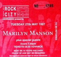May 27, 1997 performance at Rock City in Nottingham, United Kingdom.