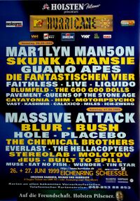 June 26, 1999 performance at The Hurricane Festival in Scheessel, Germany.