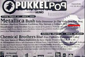 August 22, 1997 performance at Pukkelpop Festival in Hasselt, Belgium.